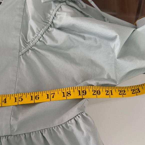 Zara Soft Blue Gathered Blouse - Picture 6 of 8